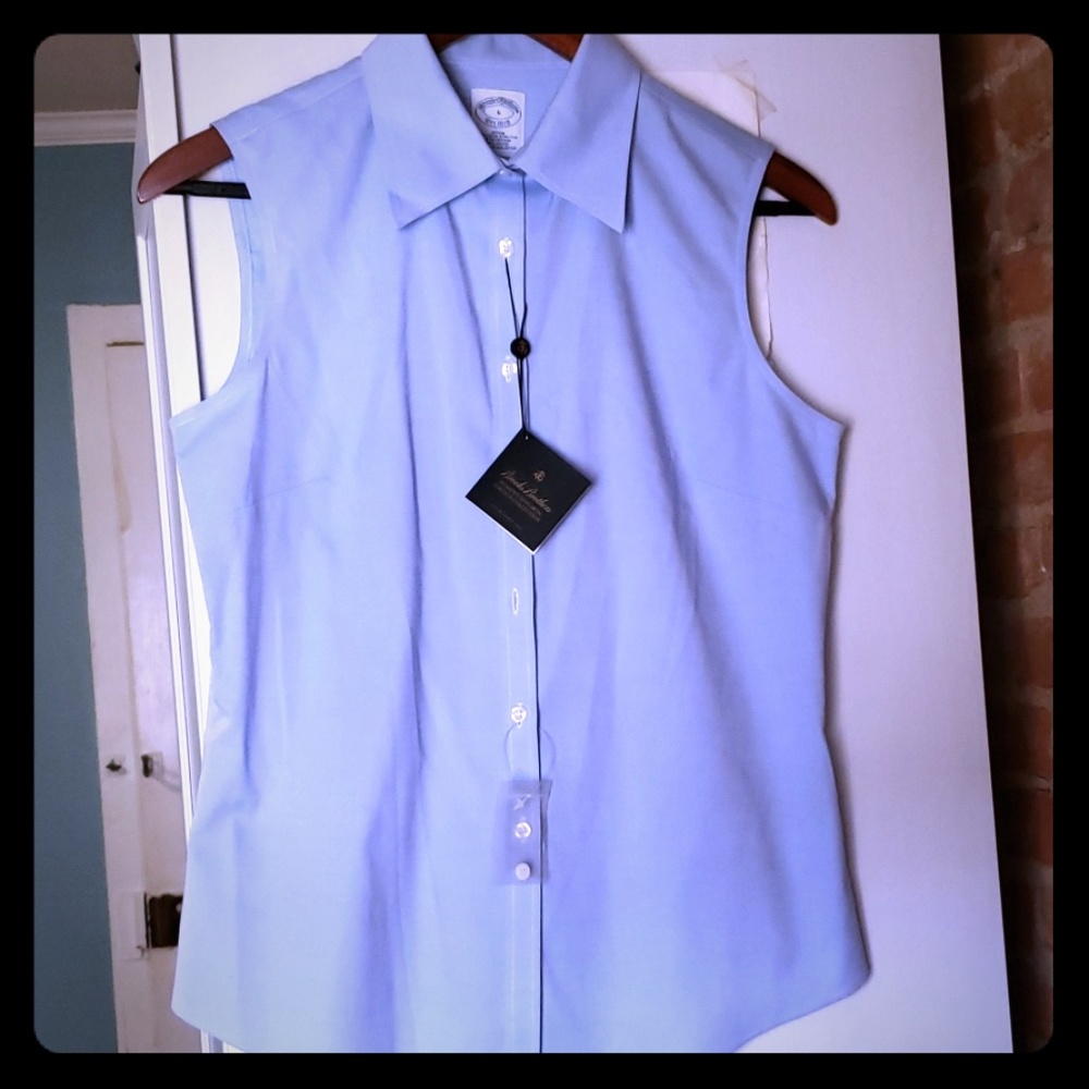 Brooks Brothers Non-iron fitted sleeveless blouse